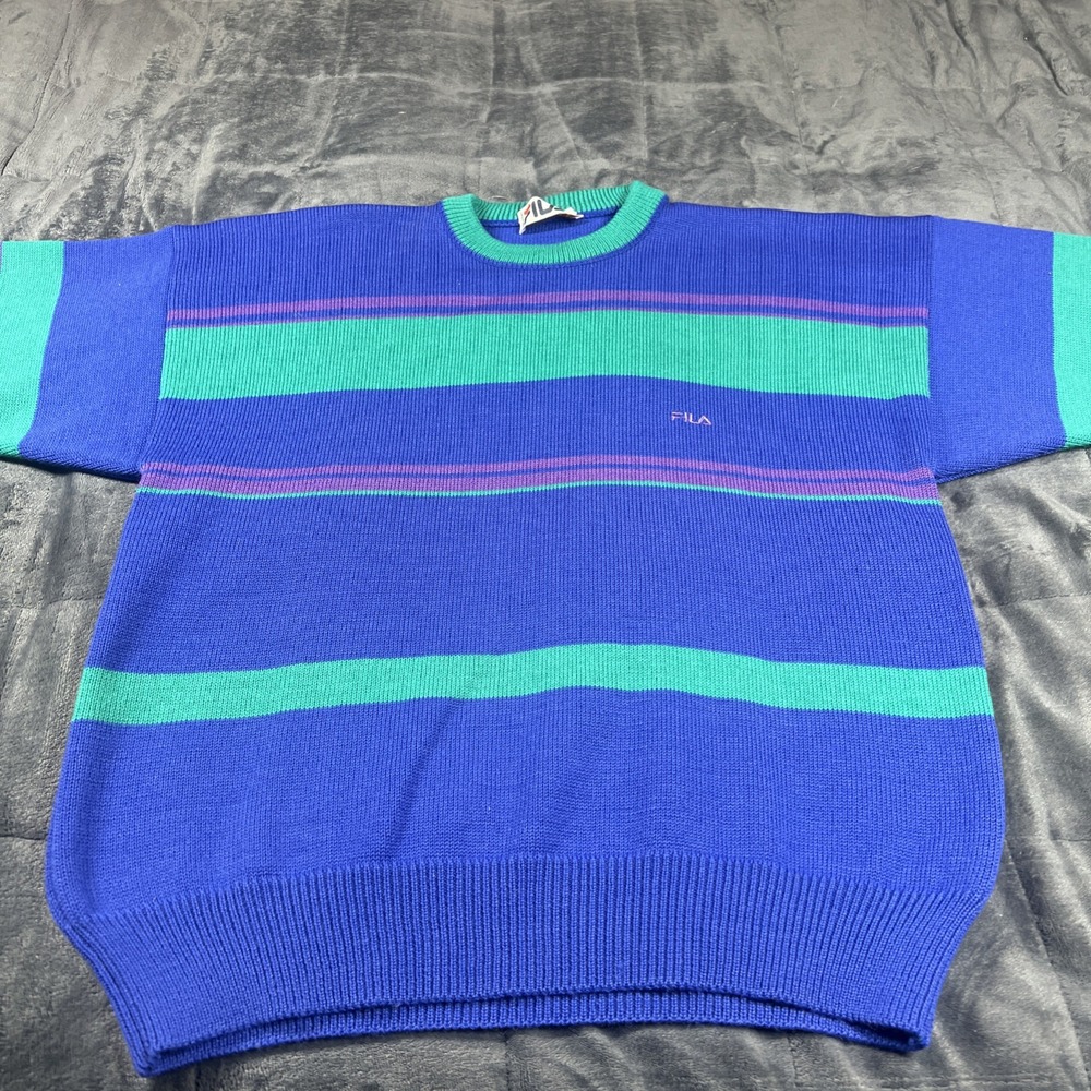 VTG 70s 80s‎ Fila Wool Colorblock Made In Italy Ski Sweater Mens Sz 38